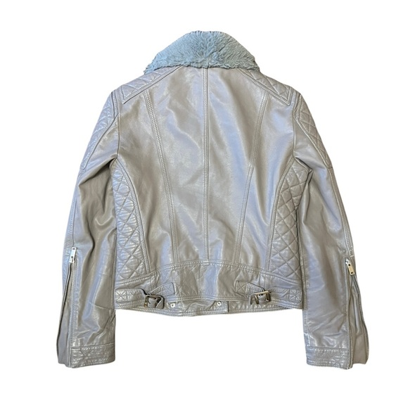 Samantha Sipos Genuine Lamb Leather Moto Jacket Dove Gray Size XS #912 - Picture 7 of 13